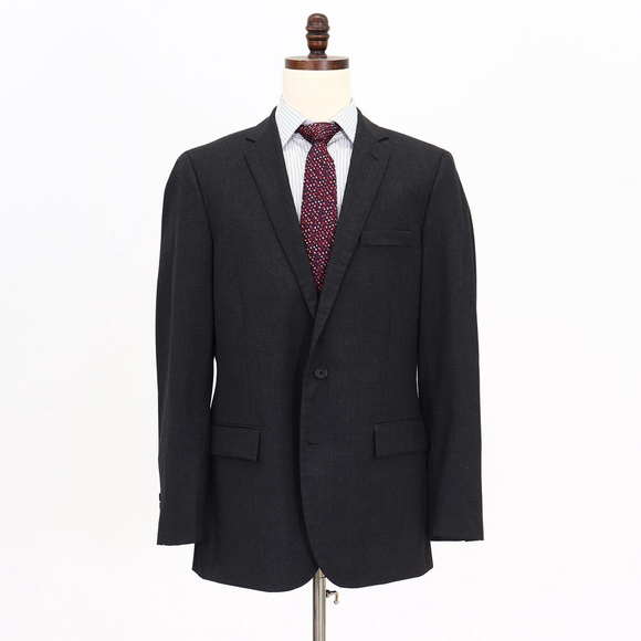 J. Crew 44L Gray Sport Coat Blazer Jacket Solid 2B Wool V681